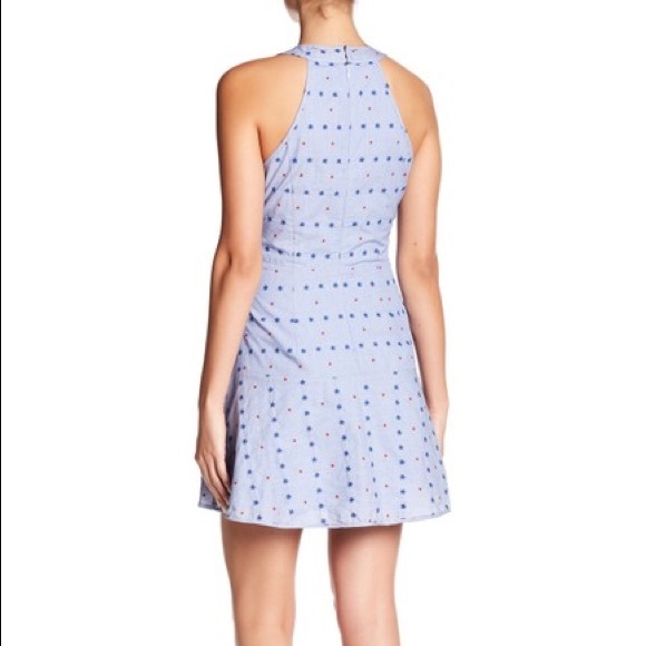 Blue Stars & Dots Tie Waist Casual Dress Size XS - Picture 3 of 4